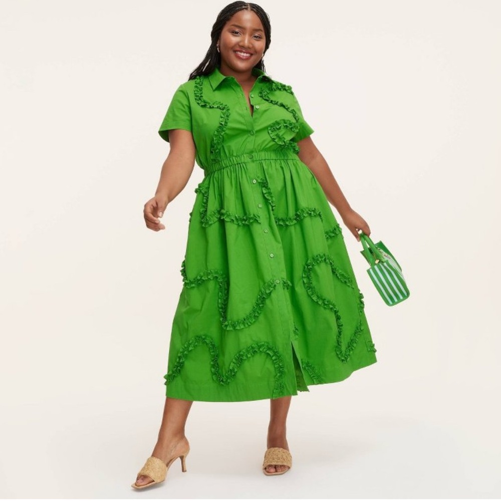 kate spade new york x Target - Green Ribbon Short-Sleeve Midi Shirtdress NWT
